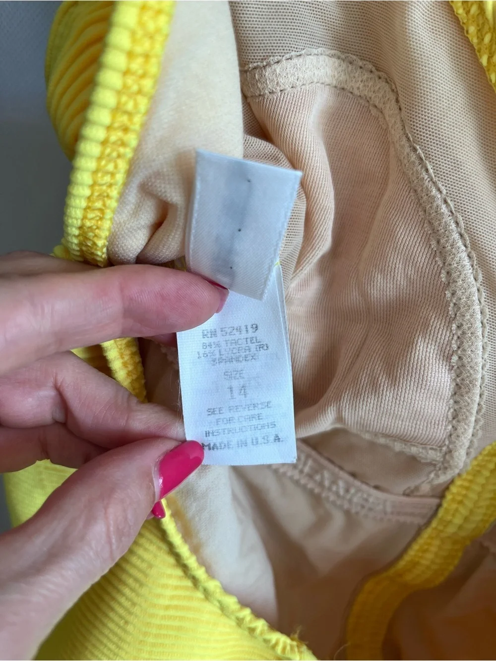 Vintage La Blanca Yellow Ribbed One Piece Swimsuit